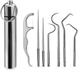 Kit 7 Instrumentos Inox Limpeza Dental Removedor Tártaro