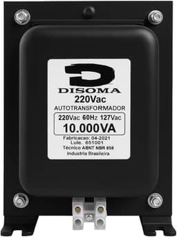 Transformador 10.000VA com Conector Sindal Bivolt 110V/220V – Disoma | Potência Real 5.550W | Para Solda, Ventilador de Janela e Equipamentos Potentes