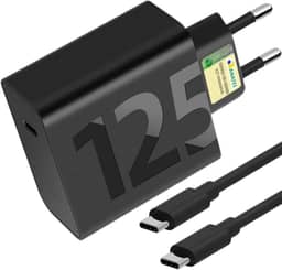 Carregador Super Turbo 125W USBC: Tipo-C 125W. Compatível com iPhones, Motorola, Xiaomi, Samsung e mais. Cabo USB-C. Ultra rápido Premium