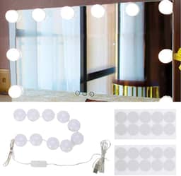 Espelho de LED Yuyte, luz espelhada de LED para espelho de maquiagem, estilo Hollywood 8 Níveis de luz de maquiagem regulável para mesa de maquiagem, espelho de maquiagem não incluído