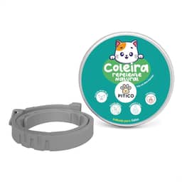 Coleira Repelente Natural para Gatos, contra pulgas carrapatos mosquitos, sem química (Cinza, Regulável)