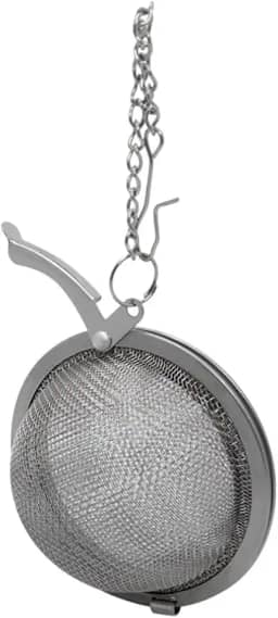 Infusor de Chá em Aço Inoxidável | Mini Coador Portátil com Corrente para Ervas e Chás em Folhas