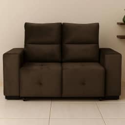 Sofá Retrátil Reclinável 2 Lugares Cancun em Veludo Pavia (MARROM)