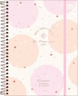 Tilibra - Planner Espiral 17,7 x 24 cm Soho 90 G 2026 - Bolas Grandes