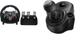 Kit Volante Logitech G29 Driving Force e Pedais para PS5, PS4, PS3 e PC + Câmbio Logitech G Driving Force