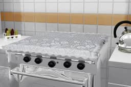 CAPA PARA TAMPA DE FOGÃO 4 BOCAS DE RENDA