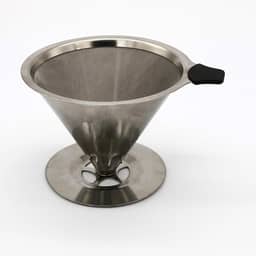Coador de Café Filtro Inox Reutilizável Premium Peneira de Aço Durável e Sustentável Sem Uso de Papel Econômico Fácil de Usar e Limpar Preserva o Sabor Natural do Café