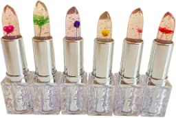 Batom com flor de cristal mudança de cor batom mágico geleia batom transparente, hidratante nutritivo de longa duração