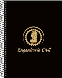 Caderno Universitário Espiral 20 Matérias Profissões Engenharia Civil (Preto e Gold)