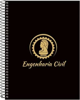 Caderno Universitário Espiral 20 Matérias Profissões Engenharia Civil (Preto e Gold)