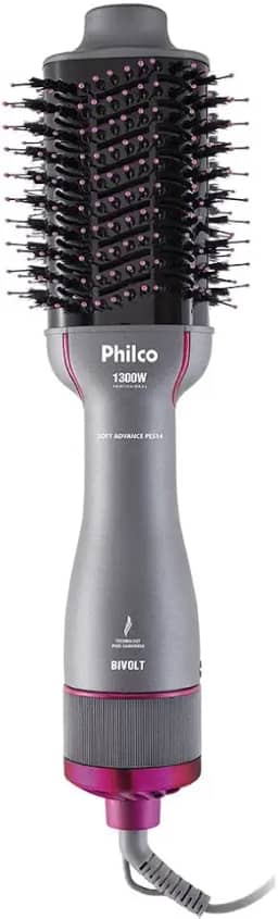 Escova Secadora PHILCO PES14 Soft 1300w Bivolt, Cinza