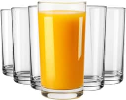 Conjunto de 6 Copos de Vidro Transparente, Liso, Altura 12,5 cm, Capacidade 240 ml, Para Agua, Suco, Refrigerante