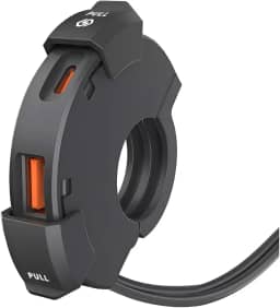Carregador de Moto USB + Tipo-C Extractme QC3.0 48W à Prova d’Água IP65 | Dupla Saída Rápida PD | Suporte de Guidão Reforçado | Ideal para Celulares, GPS e Acessórios – Preto