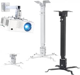 Suporte Teto/Parede Projetor Multimidia Com Extensor Regulagem de 43 á 63cm Com Ajuste de Ângulo (Branco)