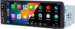 MULTIMÍDIA, MP5 1 DIN TELA IPS DE VIDRO 6,86" FULL TOUCH, FM, USB, SD CARD, AUXILIAR, BLUETOOTH, ESPELHAMENTO DE ANDROID E IOS, COM CARPLAY E ANDROID AUTO CONECTIVIDADE COM FIO