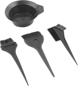 Kit para Pintura de Cabelo com 4 Peças – Pincel, Pote, Pente e Protetor – Ideal para Tintura Profissional e Caseira – Prático, Lavável e Reutilizável