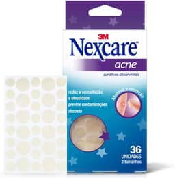 Nexcare, 3M, Adesivo para Acne e Espinha, Transparente com gel hidrocolóide, 36 Unidades