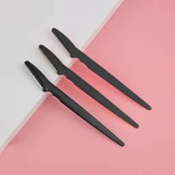 3 lâminas de aparador de sobrancelhas, lâmina Dermaplane para rosto feminino, depilação de sobrancelhas e depilação para mulheres e homens (preto)