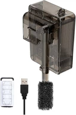 Filtro Fino para Aquário, Filtros HOB Silenciosos para Aquários de Até 19 Litros, Fluxo Ajustável (180L/H)