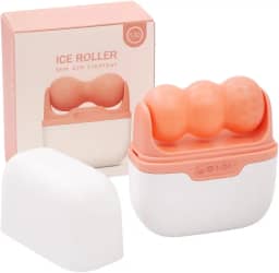 Ice Roller Facial 2 em 1 com Case Higiênico – Massageador de Gelo para Rosto e Corpo, Reduz Inchaço, Fecha Poros e Relaxa Músculos – Autocuidado, Unissex