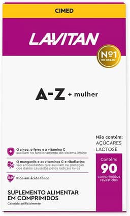 Multivitamínico Lavitan AZ Para Mulher Com 90 Comprimidos