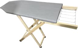 Tabua de Passar Roupas Tradicional em Madeira 2 Regulagens de Altura Tecido Térmico