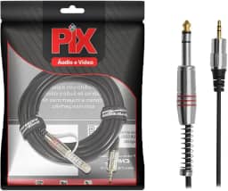 Performance Sound 018-8055 Cabo P2 + P10 Fitz - P2 Estereo + P10 Estereo Plug Metal, 5 M