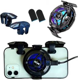 Kit Celular Gamer - Cooler Gamer Celular + Gatilho Duplo Pro + Luva Anti-Suor