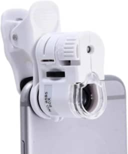 Lente de Aumento para Celular 60x com LED, Portátil, Lupa Digital de Bolso para Celular e Tablet