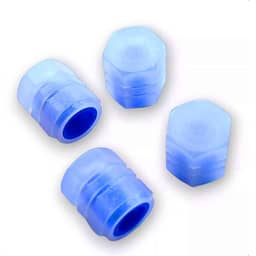 KIT 4 TampaS Válvula Bico Pneu Universal Neon Fluorescente Luminoso Para Carro Moto Bicicleta Ciclismo Noturno Segurança Nas Cores Verde, Azul, Laranja, Rosa, Vermelho (AZUL)