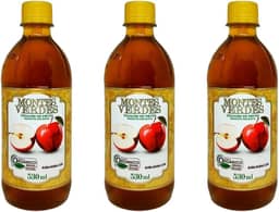 Vinagre De Maçã 5% Acidez Orgânico 530ml Montes Verdes - Kit com 3 Unidades