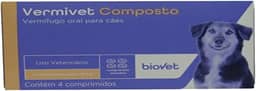 BIOVET Vermífugo Biovet Vermivet Composto 600Mg - 4 Comprimidos