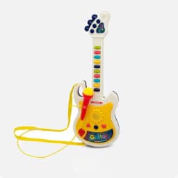 Guitarra Brinquedo Infantil Musical Com Microfone (Azul)