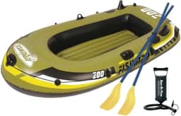 Bote Inflável Fishman 200, Kit com Remos e Bomba de Ar