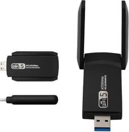 Adaptador WiFi USB 3.0 Dual Band 1300Mbps 5GHz e 2.4GHz com Duas Antenas de Alto Ganho - Placa de Rede Wireless para PC Desktop e Notebook