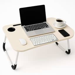 Mesa Para Notebook Portátil Dobrável – Compacta, Resistente e Ergonômica para Cama, Sofá, Estudo e Home Office (MADEIRA CLARA)