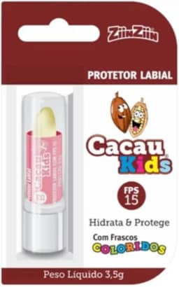 Zinzin Protetor Labial Hidratante Cacau Kids Fps15 3,5g
