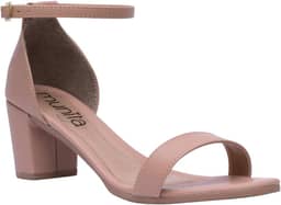 Sandália Feminina Salto Grosso Médio Confortável Basico