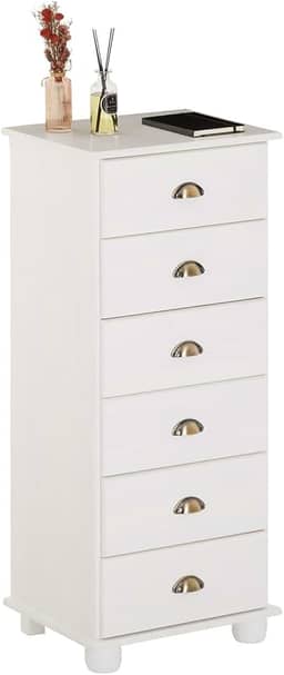 IDIMEX Cômoda Madeira Maciça 6 Gavetas Colmar (Branco)