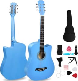 Violao Acustico (Blue) Violao Acustico, Violão para Iniciantes, Violão Folk, Violão Iniciante, Violão Acústico de 38 Polegadas