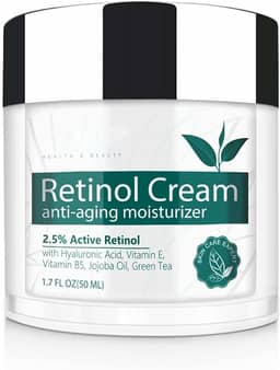 Creme de retinol para rosto, hidratante facial com 2,5% de retinol, ácido hialurônico, creme hidratante antienvelhecimento diurno e noturno para mulheres e homens, para todos os tipos de pele