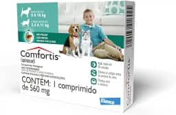 COMFORTIS 560MG - ANTIPULGAS PARA CÃES DE 9 A 18KG E PARA GATOS DE 5,4 A 11KG - ELANCO - 1 COMPRIMI