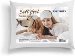 Travesseiro Soft Gel 50x70cm Antialérgico Suporte Alto Macio Fibra de Poliéster Siliconada Lavável