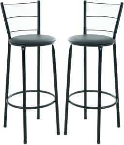 Kit 2 Banquetas Altas com Encosto, 3 Arames, Design Moderno