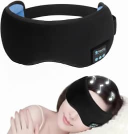 Máscara de Dormir Bluetooth com Fone de Ouvido | Ideal para Viagem, Avião e Descanso | Tecido Suave, Ajustável e Confortável | Música Relaxante.