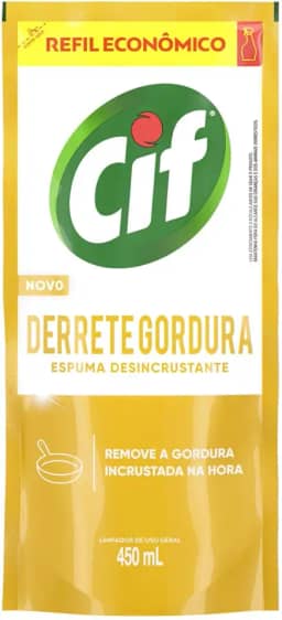 Limpador Especialista CIF Derrete Gordura 450 ml Refil Econômico