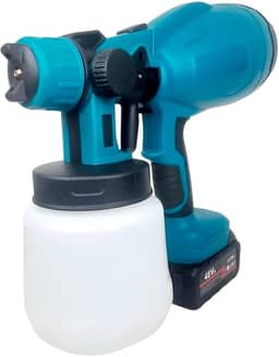 Pistola Elétrica de Pintura Pulverizadora Spray Tinta Regulável a Bateria 48V 30000RPM 1000ml Azul