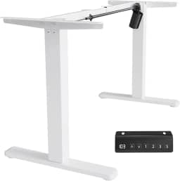 Estrutura de Mesa Elétrica Ajustável para Trabalho em Pé e Sentado – 3 Configurações de Memória, Altura de 72cm a 120cm, Base Ergonômica e Design Silencioso (Branco)
