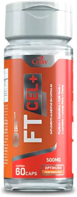 FTCELL - Spirulina, Psyllium, L-Carnitina, Café Verde, Laranja Moro e Picolinato de Cromo 60 Caps Celliv