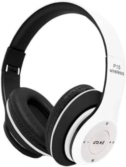 Fone De Ouvido Bluetooth 5.0 Bateria Longa Duração Sem Fio Headphone Extra Bass Dobravel Para Treino, Academia, Trabalho (Branco)